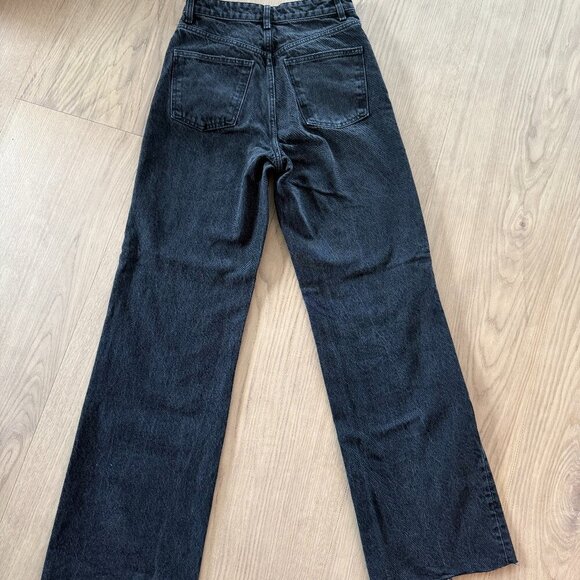 Zara | high waist Wide leg denim | Black | Size 36 or 4 - Picture 6 of 6